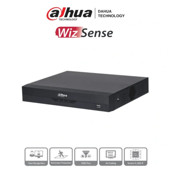 DVR DAHUA DH-XVR5108HS-4KL-I3 / 8 Canales, 8 Canales IP / 8 MP / H.265+ / Hasta 4K / 1 Bahía HDD Hasta 16TB / Soporta Reconocimiento Facial y Detección De Personas / HDMI, VGA, X1 RJ45, X2 USB / Negro - Image 1