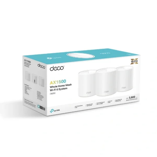 Router TP-LINK Deco X10 AX1500 (3 Piezas) / Inalámbrico / Banda Dual / WIFI 6 Mesh / 1201 Mbit/s / 2.4GHz, 5GHz / X2 RJ-45 / 4 Antenas Internas / Punto De Acceso / Color Blanco - Image 2
