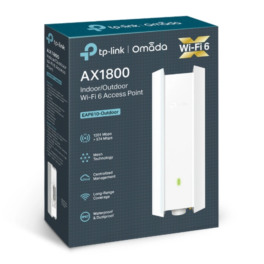 Access Point TP-LINK Mesh EAP610 / 1775Mbps / 1x Rj-45 / 2.4GHz / Antenas 2X 4 dBi, 2X 5dBi / Potencia De Transmisión Ajustable / De Exterior / Blanco - Imagen 4