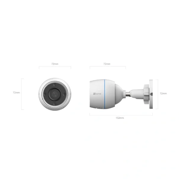 Cámara de Vigilancia IP Ezviz H3C / 2MP / Lente 4MM / 1920 x 1080 Pixeles / Visión Nocturna 30 M / Hasta 512GB / Wi-fi / Para Interior, Exterior IP67 / Blanco - Image 3