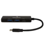 Hub Tipo C PERFECT CHOICE / X1 USB-A 3.0, X2 USB-A 2.0, X1 USB-C / 15 Cm / Negro