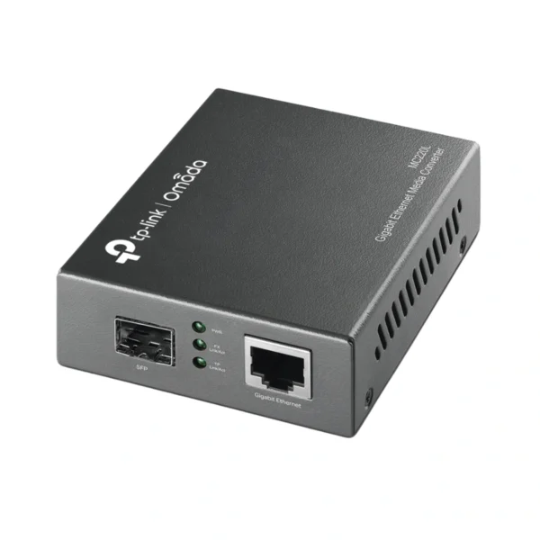 Convertidor De Medios TP-LINK MC220L / 1 Puerto SFP, 1 Puerto RJ45 /Hasta 1GBPS / Negro - Image 1