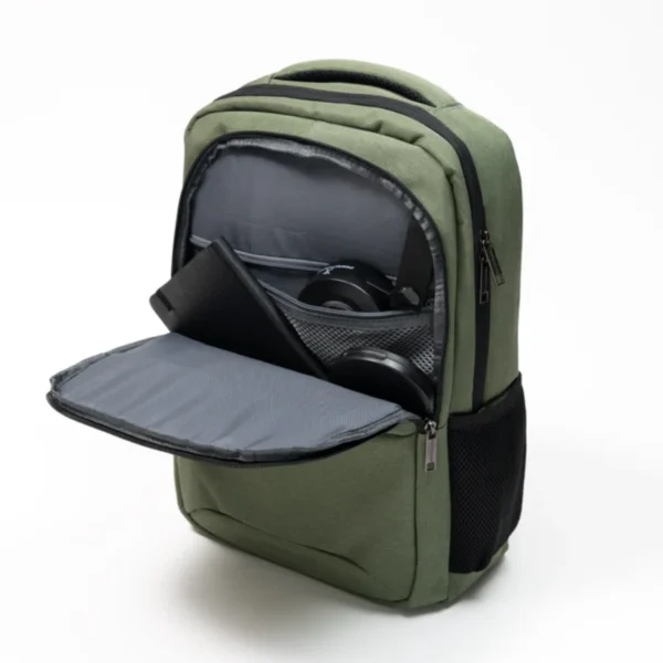 Mochila PERFECT CHOICE Trova / 15.6" / Para Laptop, Viajes, Escuela / Poliéster / Muy Amplia, Cómoda Y Ergonómica, Muy Resistente / Verde (copia) - Image 2
