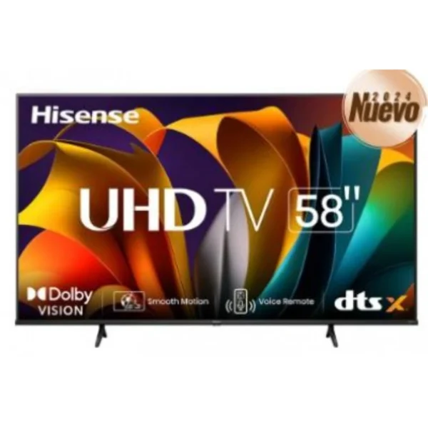 Pantalla Smart TV HISENSE LED UHD 4K 58A6NV / 58" / 3840 X 2160 / Dolby Visión / Compatible Con Alexa / X3 HDMI / X2 USB / WIFI / Bluetooth / RJ45 / 60Hz / Negro - Image 1