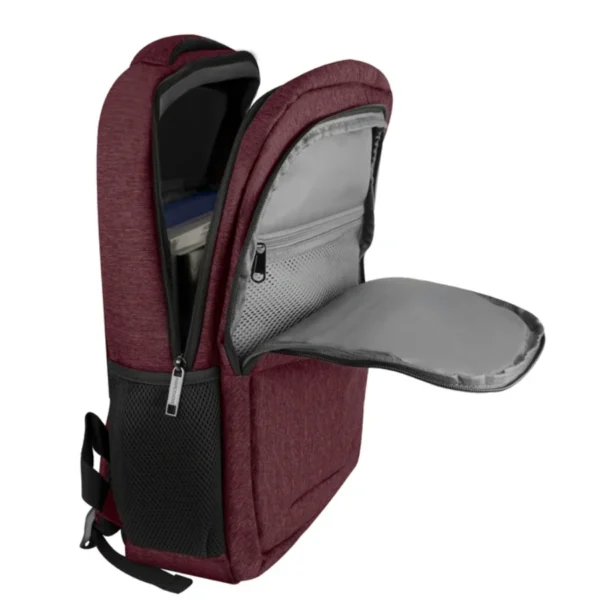 Mochila PERFECT CHOICE Trova / 15.6" / Para Laptop, Viajes, Escuela / Poliéster / Muy Amplia, Cómoda Y Ergonómica, Muy Resistente / Rojo - Image 4