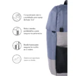 Mochila TECHZONE Strong Blue / 15.6" / Para Laptop / Poliéster / Bolsa Acolchada Para Laptop Y Organizador / Color Azul-Gris - Image 4