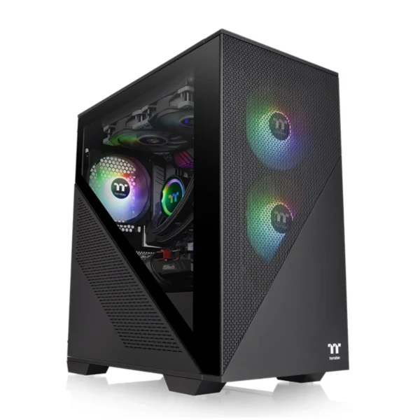 Gabinete THERMALTAKE DIVIDER 170 TG ARGB / Micro-ATX / Cristal Templado / 2 Ventiladores ARGB Incluidos / X2 USB 3.0, USB 2.0, 3.5mm / Negro - Image 2