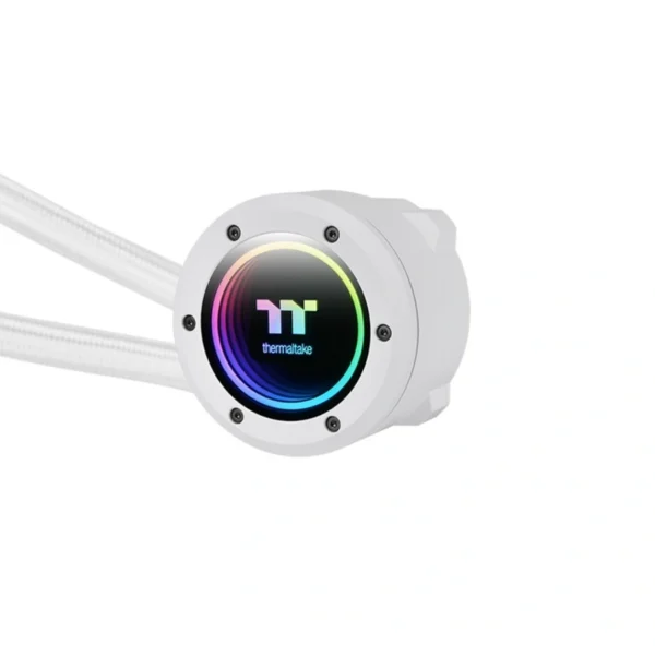 Enfriamiento Liquido AIO THERMALTAKE TH240V2 ARGB SNOW / 240MM / 3300 RPM / 57.05 CFM / 25.8dBA / Intel-AMD / 12V 4-Pin, 5V 3-Pin / Blanco - Image 2