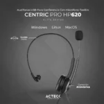 Diadema ACTECK CENTRIC PRO HP620 / Micrófono / Alámbrico / Llamadas / USB-A / Cable 2 M / Over-Ear / Negro - Image 4