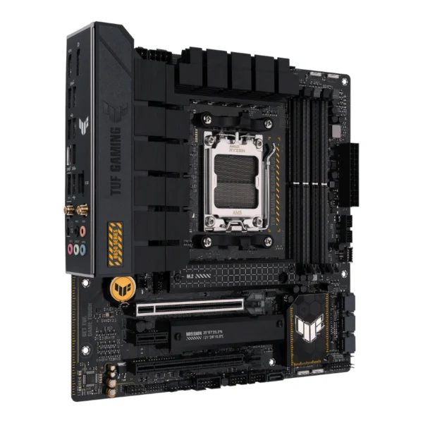 Tarjeta Madre ASUS TUF GAMING B650M-PLUS WIFI / Wi-Fi 6 / Aura-Sync / Micro-ATX / AM5 / 192GB X4 DDR5 7600Mhz AMD EXPO / X4 SATA / X2 M.2 PCIe 4.0 / USB-3.2, USB-C 3.2 Gen X3 / X1 HDMI, X1 DisplayPort / Negro - Image 4