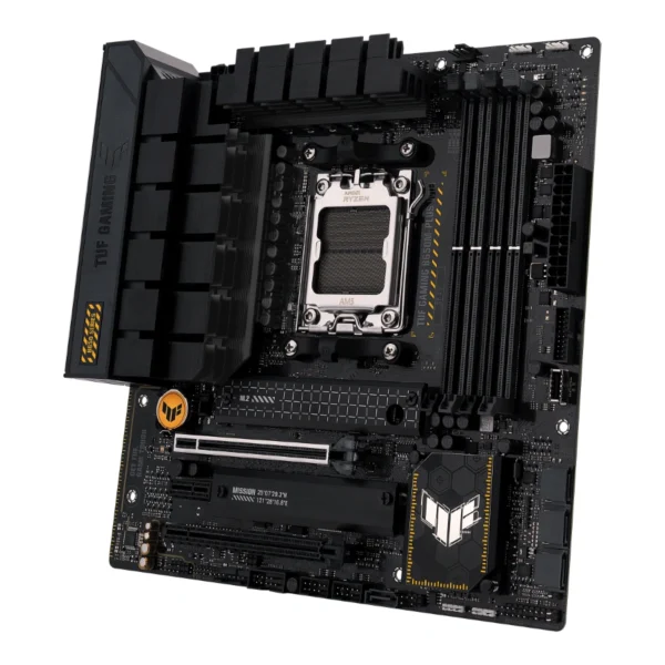 Tarjeta Madre ASUS TUF GAMING B650M-PLUS WIFI / Wi-Fi 6 / Aura-Sync / Micro-ATX / AM5 / 192GB X4 DDR5 7600Mhz AMD EXPO / X4 SATA / X2 M.2 PCIe 4.0 / USB-3.2, USB-C 3.2 Gen X3 / X1 HDMI, X1 DisplayPort / Negro - Image 3
