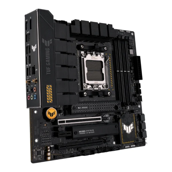 Tarjeta Madre ASUS TUF GAMING B650M-PLUS WIFI / Wi-Fi 6 / Aura-Sync / Micro-ATX / AM5 / 192GB X4 DDR5 7600Mhz AMD EXPO / X4 SATA / X2 M.2 PCIe 4.0 / USB-3.2, USB-C 3.2 Gen X3 / X1 HDMI, X1 DisplayPort / Negro - Image 2