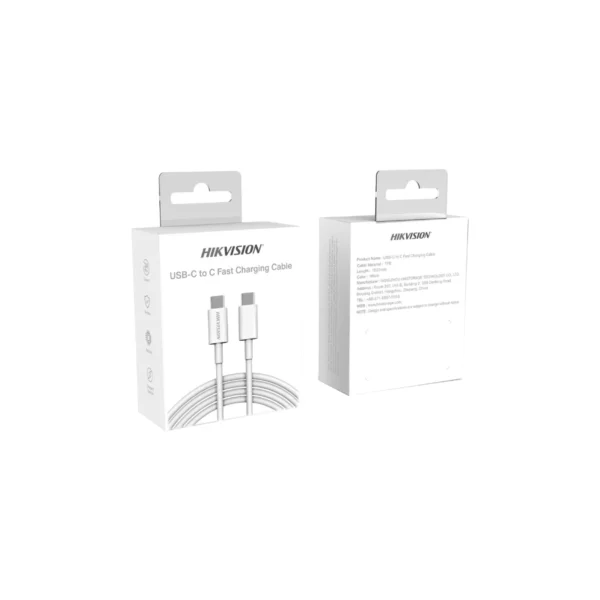 Cable USB HIKVISION / USB-C A USB-C / 1m / Hasta 480 Mbps / Carga Rápida / Color Blanco - Image 3