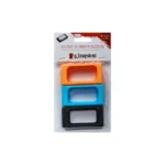 Paquete De 3 Piezas De Fundas Protectoras KINGSTON / Para SSD Portátil / Negro, Azul, Naranja