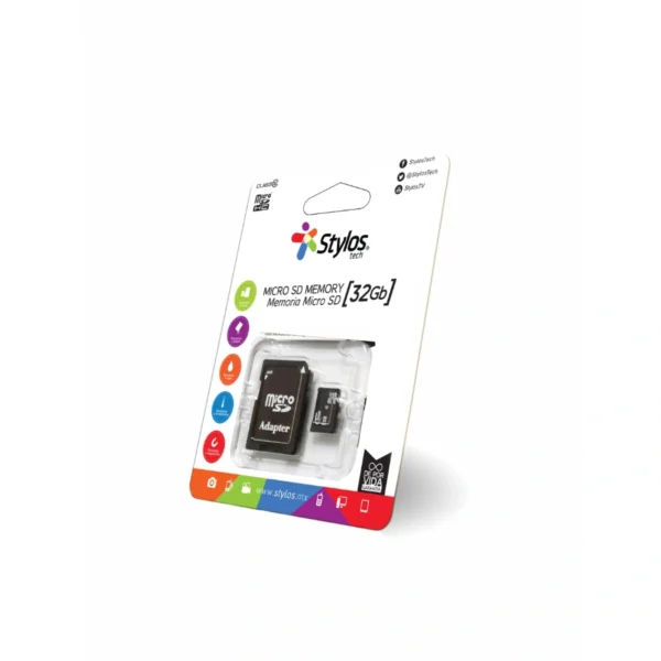 Tarjeta Micro SD STYLOS / 32GB / Clase 10 / Con Adaptador / TFT - Image 1