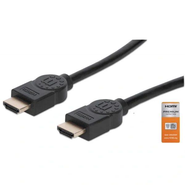 Cable HDMI MANHATTAN 355353 / De Alta Velocidad / 4K A 60Hz / Macho A Macho / Blindado / 3M / Color Negro - Image 2