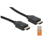 Cable HDMI MANHATTAN 355353 / De Alta Velocidad / 4K A 60Hz / Macho A Macho / Blindado / 3M / Color Negro