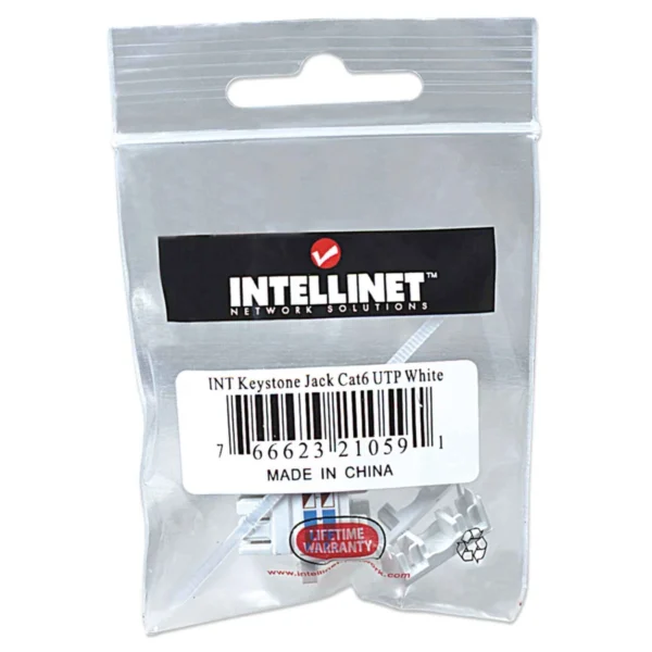 Jack INTELLINET 210591 / Cat 6 / De Impacto Keystone / 22-26 AWG / Blanco - Image 3