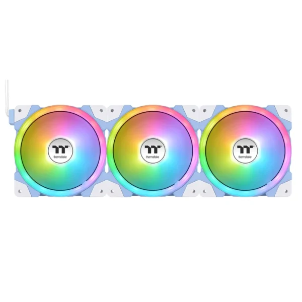 Kit de 3 Ventiladores THERMALTAKE SWAFAN EX14 / 140MM / ARGB SYNC / Conexión Magnética / Aspas Reversibles / 2000 RPM / 81.6 CFM / 34.5 dB-A / 4Pin 12V, 3Pin 5V / Azul/Blanco - Image 4