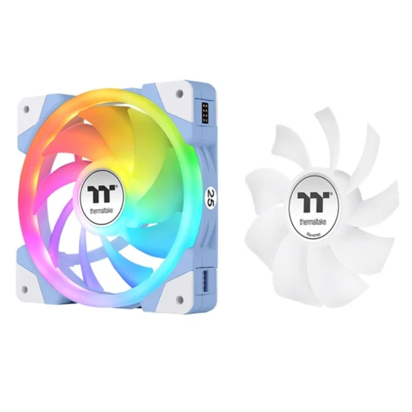Kit de 3 Ventiladores THERMALTAKE SWAFAN EX14 / 140MM / ARGB SYNC / Conexión Magnética / Aspas Reversibles / 2000 RPM / 81.6 CFM / 34.5 dB-A / 4Pin 12V, 3Pin 5V / Azul/Blanco - Image 6