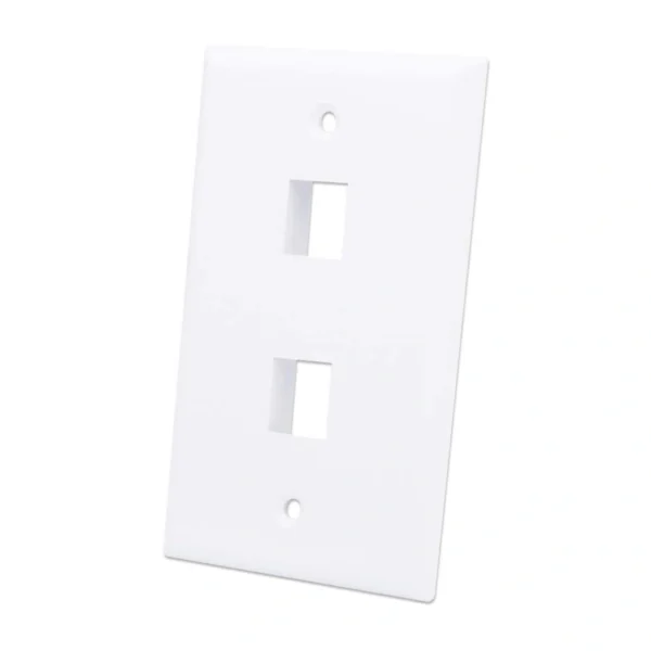 Tapa Para Caja INTELLINET / De Pared / Faceplate Placa / 2 Salidas / Blanco - Image 2