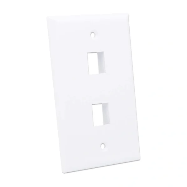 Tapa Para Caja INTELLINET / De Pared / Faceplate Placa / 2 Salidas / Blanco - Image 3