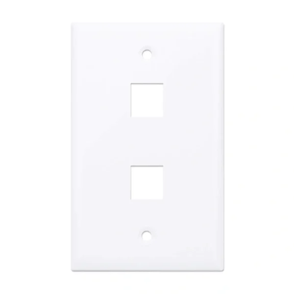 Tapa Para Caja INTELLINET / De Pared / Faceplate Placa / 2 Salidas / Blanco - Image 1