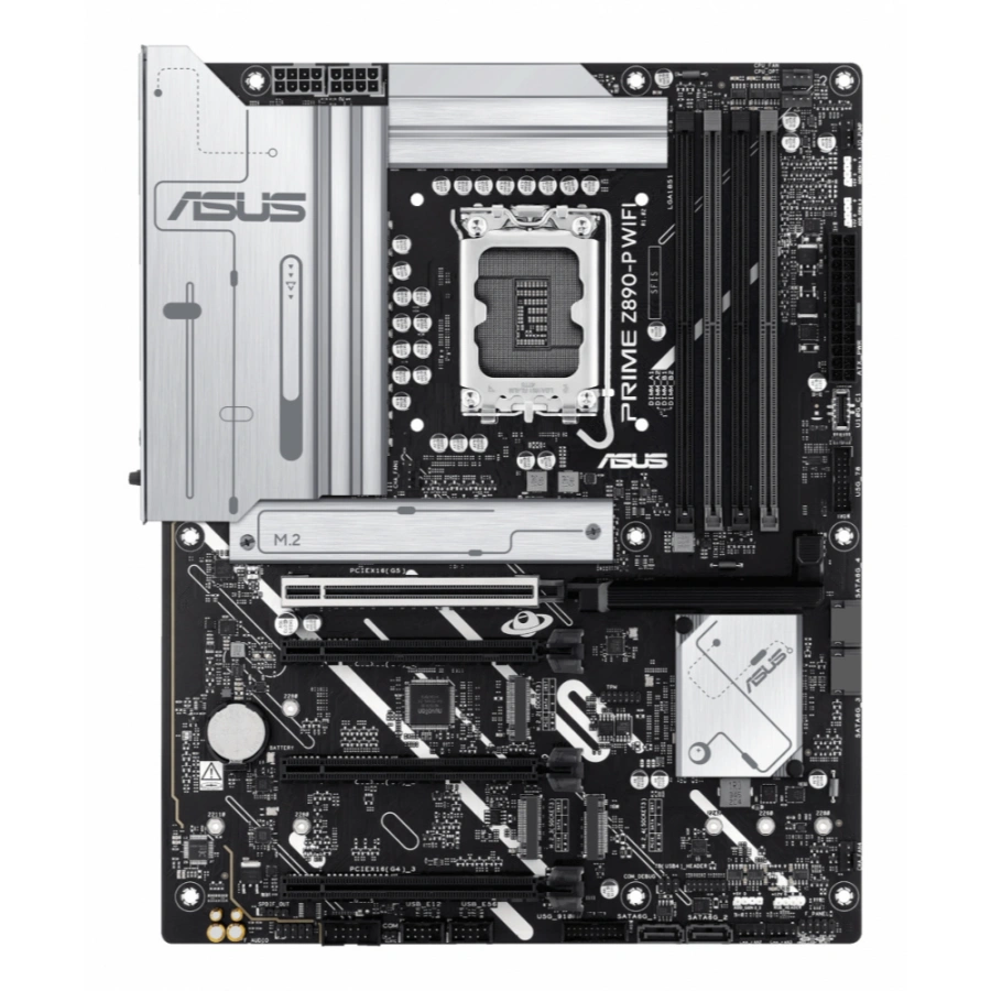 1 Tarjeta Madre ASUS PRIME Z890-P WIFI / ATX / LGA1851 / 192GB X4 DDR5 8666Mhz, XMP / X4 SATA / X1 M.2 PCIe 5.0 x4, X3 M.2 PCIe 4.0 x4 / HDMI, DP, USB, USB-C, 3.5 MM / Wi-Fi 7 / BIOS Flashback / Aura Sync / Blanco - Image 2