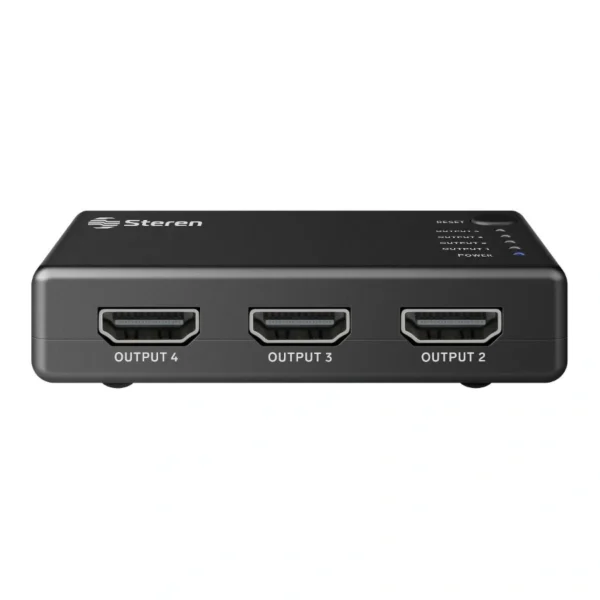 Video Splitter STEREN BOS-404 / X1 HDMI IN, X4 HDMI OUT / Hasta 4K / Indicadores LED / Color Negro - Image 1