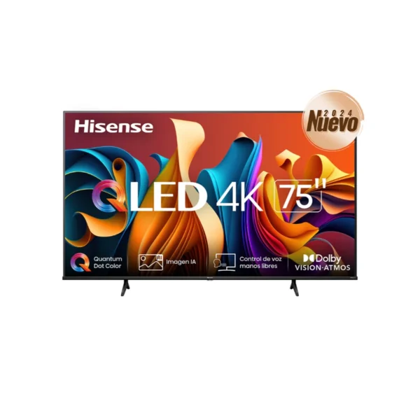Pantalla HISENSE 75QD6N / Google TV / 75" / 4K UHD / Dolby Visión/Atmos / Modo Juego Plus / Control por voz / WIFI / Bluetooth / RJ45, USB, HDMI, 3.5 MM / 60Hz / Negro - Image 1