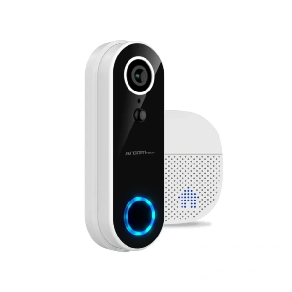 Timbre Inteligente ARGOMTECH VISION 2 / Wifi / Cámara 2MP FHD / Color / Detección De Movimiento / Visión Nocturna / Micrófono / Bocina / Notificaciones En App / Negro - Image 1