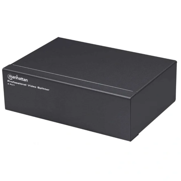 Video Splitter Profesional MANHATTAN 207348 / X1 VGA IN, X4 VGA OUT / Macho A Hembra / Hasta 1080P FHD / Alta Definición / Color Negro - Image 1