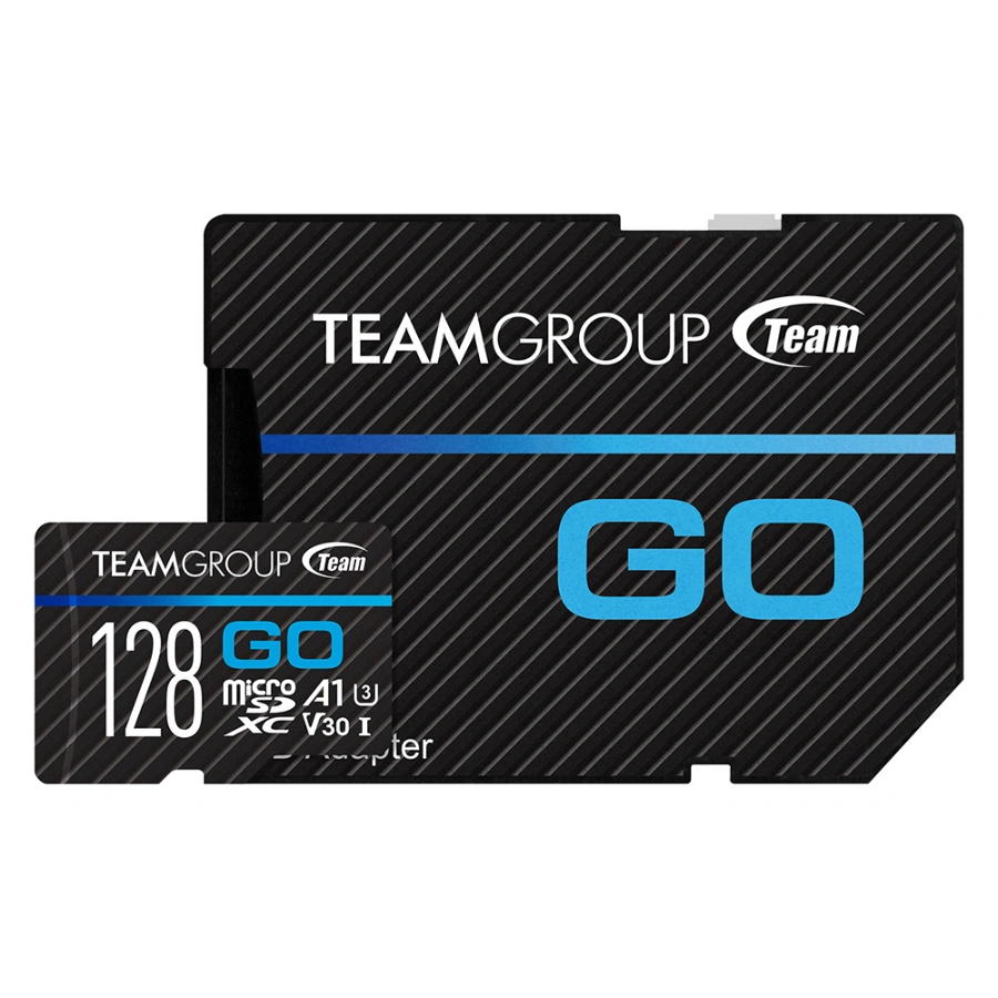 128gb_adpt_01 Memoria Micro SDXC TEAMGROUP GO / 128GB / Lectura 100MB/s / Escritura 50MB/s / UHS-I / Con Adaptador - Image 1
