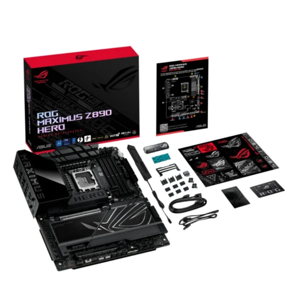Tarjeta Madre ASUS ROG MAXIMUS Z890 HERO / ATX / LGA 1851 / 192 GB X4 DDR5 9200 MHz, XMP / X4 SATA / X3 M.2 PCIe 5.0 x4, X4 M.2 PCIe x4 / HDMI, USB, USB-C, 3.5 MM / Wi-Fi 7 / BIOS Flashback / Aura Sync / Negro - Image 13