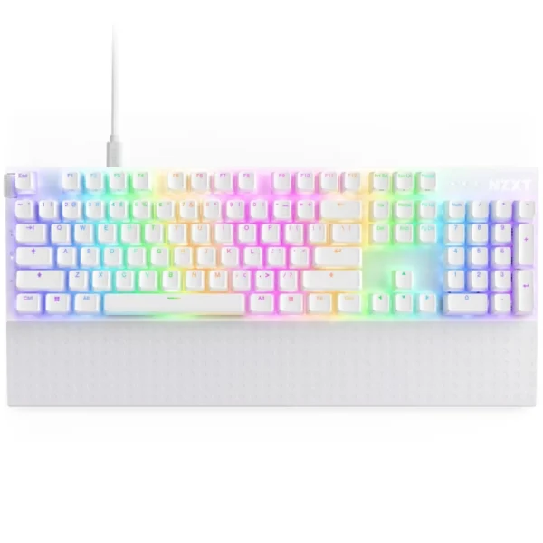 Teclado Mecánico Gamer NZXT Function 2 RGB / Alámbrico / Cable USB C 2M / Interruptores ópticos NZXT Swift / Inglés Sin Ñ / Anti-Ghosting / Color Blanco - Image 1