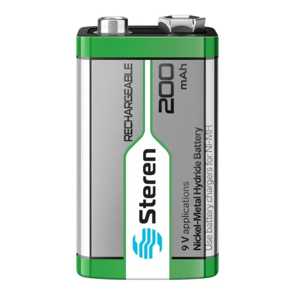 Batería STEREN BAT-NM-9V / Cuadrada / Contiene 1 Pza / 9 V / 200 mAh / 500 Ciclos / Recargable / Múltiples Usos - Image 2