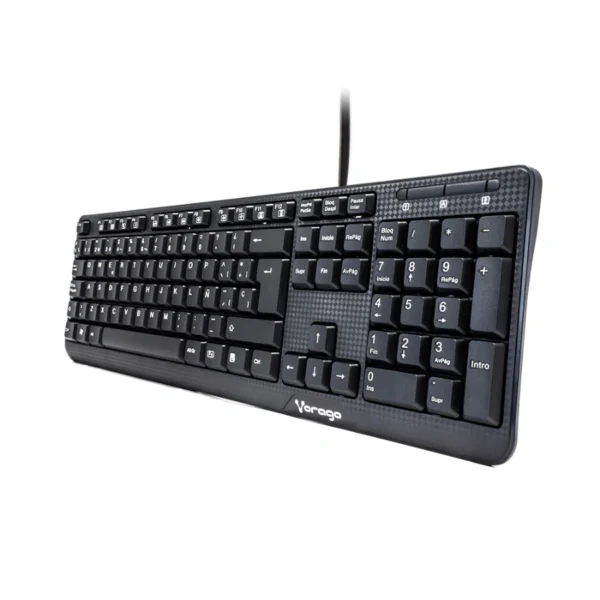 Teclado VORAGO KB-102 / Alámbrico / USB / 104+12 Teclas / Inglés / 1.5 M / Teclas Multimedia / Negro - Image 3