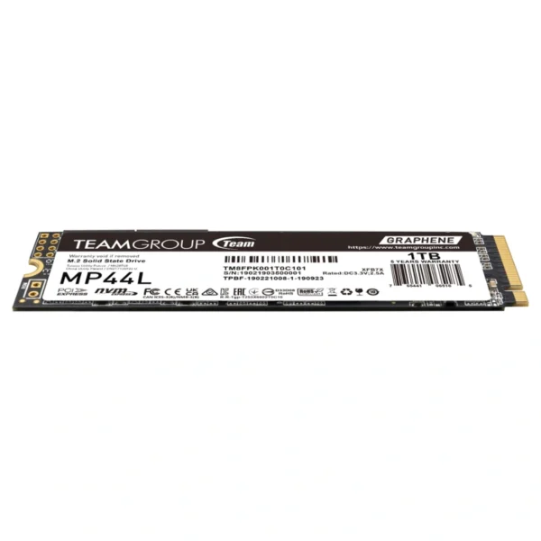 Unidad SSD M.2 NVME TEAMGROUP MP44L / 1TB / 2280 / NVMe M.2 / PCIe 4.0 x4 / Lectura 5000 MB/s, Escritura 4500 MB/s / Retail / Color Negro - Image 3