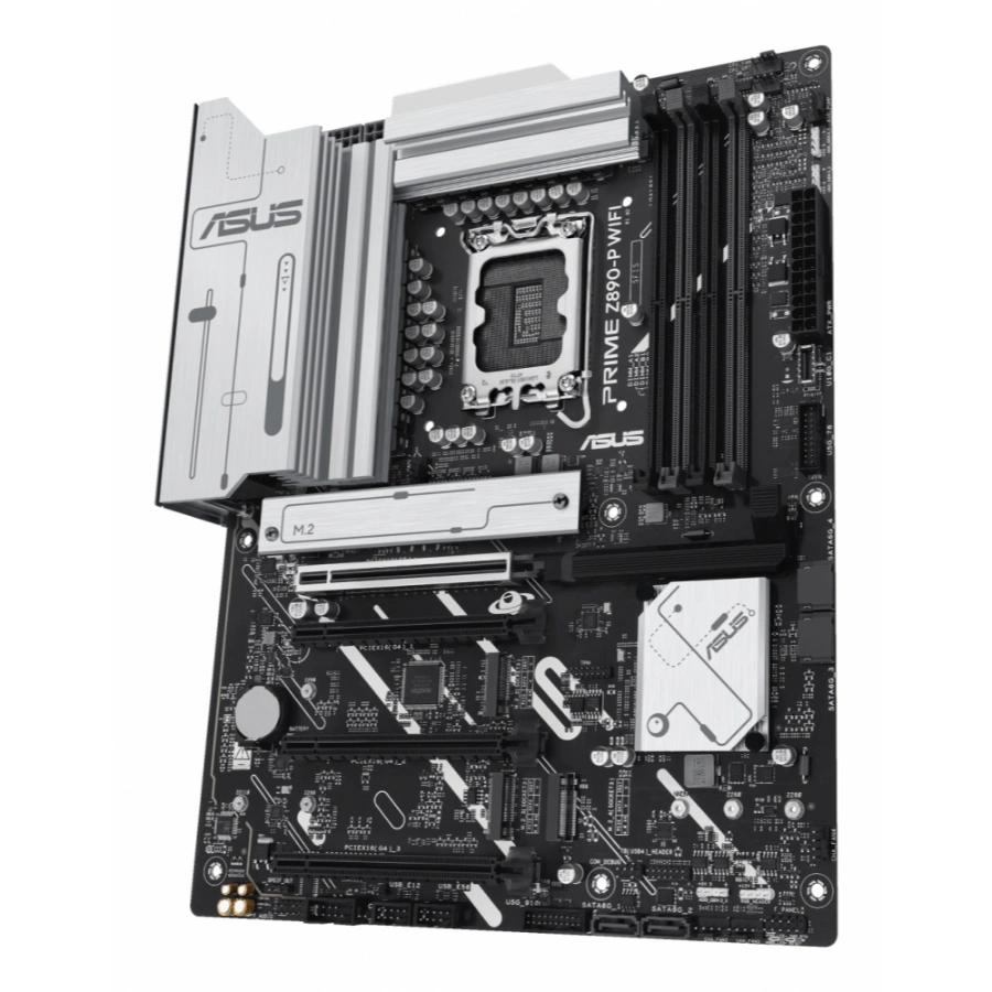 3 Tarjeta Madre ASUS PRIME Z890-P WIFI / ATX / LGA1851 / 192GB X4 DDR5 8666Mhz, XMP / X4 SATA / X1 M.2 PCIe 5.0 x4, X3 M.2 PCIe 4.0 x4 / HDMI, DP, USB, USB-C, 3.5 MM / Wi-Fi 7 / BIOS Flashback / Aura Sync / Blanco - Image 4