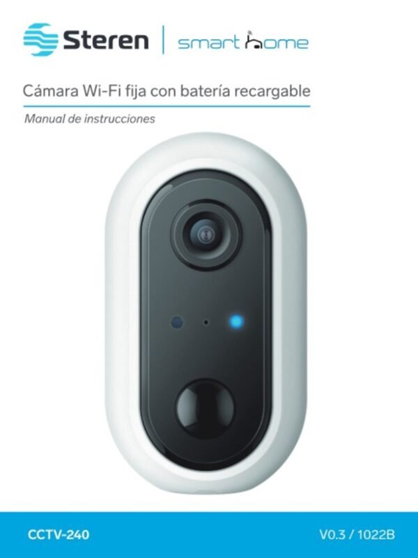 Cámara De Vigilancia STEREN CCTV-240 / 2Mp / 1080P FHD / Wi-Fi / Visión Nocturna / Micrófono / Bocina / Para Interior / Fija / MicroSD Hasta 128 GB / Color Blanco - Image 2