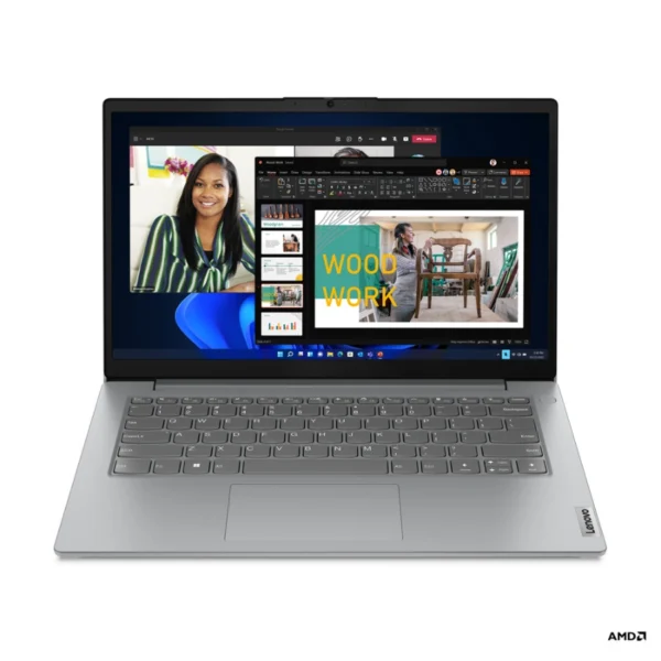 Laptop Lenovo V14 G4 AMN / 14″ FHD / AMD Ryzen 5 7520U 2.80GHz / Memoria RAM 16GB DDR5 5500MHz / 512GB SSD M.2 NVMe / USB-C, HDMI, RJ45, 3.5 MM / Windows 11 Pro 64 / Español / Color Gris - Image 1