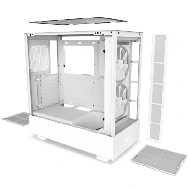 Gabinete NZXT H5 Elite / ATX / Incluye 2 Ventiladores RGB + 1 Normal / Cristal Templado / USB 3.2, 3.5 mm / Blanco - Image 3