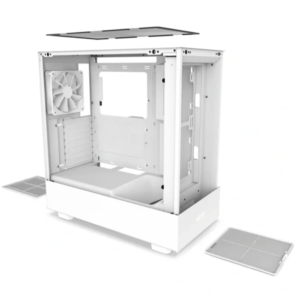 Gabinete NZXT H5 Flow / ATX / 2 Ventiladores Incluidos / Cristal Templado / USB 3.2, 3.5 mm / Frontal Perforado Para Alto Flujo De Aire / Blanco - Image 4