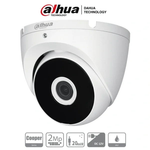 Cámara De Vigilancia IP DAHUA HAC-T2A21N-28 / 2Mp / 1920 X 1080 Pixeles / Lente Fijo 3.6mm / Ir De Luz 20M / Compatible con CVI, TVI, AHD, CVBS / Exterior IP67 / Blanco - Image 1