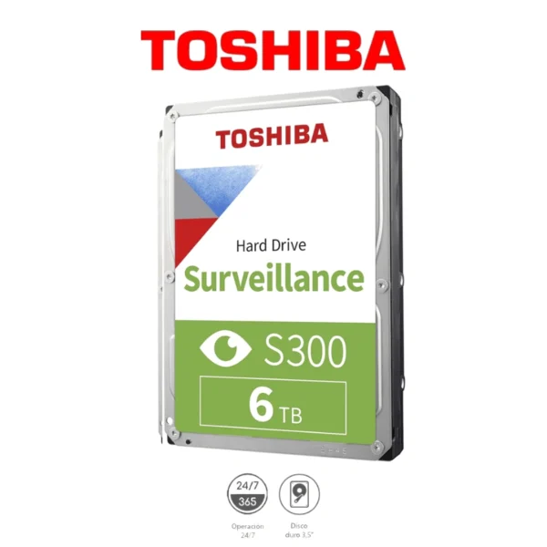 Disco Duro TOSHIBA Surveillance S300 / 6TB / 3.5” / SATA 6 Gbit/s / 5400 RPM / 256 MB Caché - Image 1