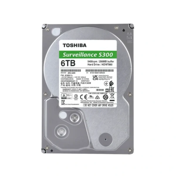 Disco Duro TOSHIBA Surveillance S300 / 6TB / 3.5” / SATA 6 Gbit/s / 5400 RPM / 256 MB Caché - Image 2