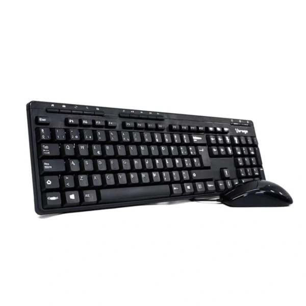 Kit De Teclado Y Mouse VORAGO KM-104 / Membrana / Alámbrico / USB / Cable 1.5m / Teclas Multimedia / 1000Dpi / 2 Botones / Español / Negro - Image 1