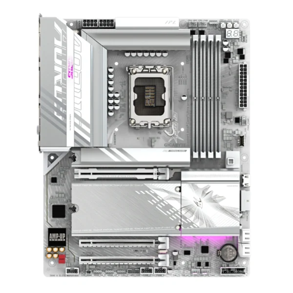 Tarjeta Madre GIGABYTE Z890 AORUS ELITE WIFI7 HIELO / ATX / Intel LGA1851 / 256 GB X4 DDR5 9200 MHz, XMP / 2 ranuras PCI Express x16 / HDMI, DP, USB, USB-C, 3.5 MM, RJ-45 / Blanco - Image 1