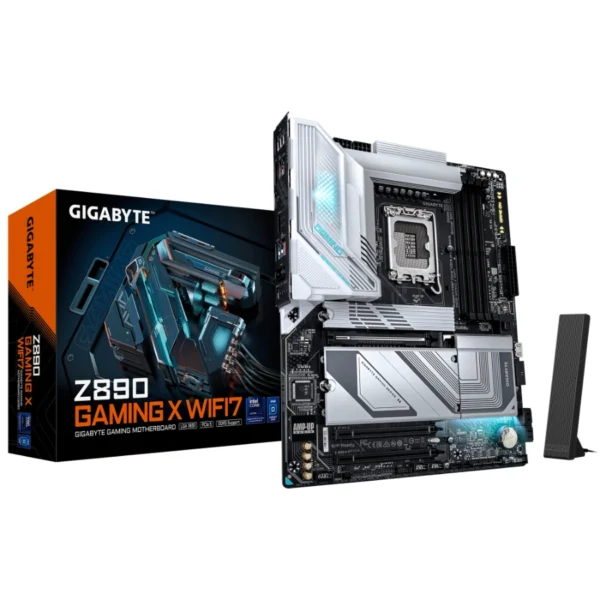 Tarjeta Madre GIGABYTE Z890 GAMING X WIFI7 / ATX / Intel LGA1851 / 256 GB X4 DDR5 9200 MHz / 2 ranuras PCI Express x16 / X4 SATA / HDMI, DP, USB, USB-C, 3.5 MM, RJ-45 / Negro - Image 3