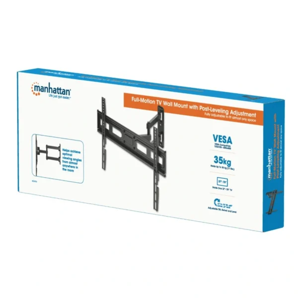 Soporte De Pared MANHATTAN 462426 / 37" A 70" / VESA / Hasta 35kg / Articulado / Ajuste De Inclinación, Giro / Acero / Negro - Image 9